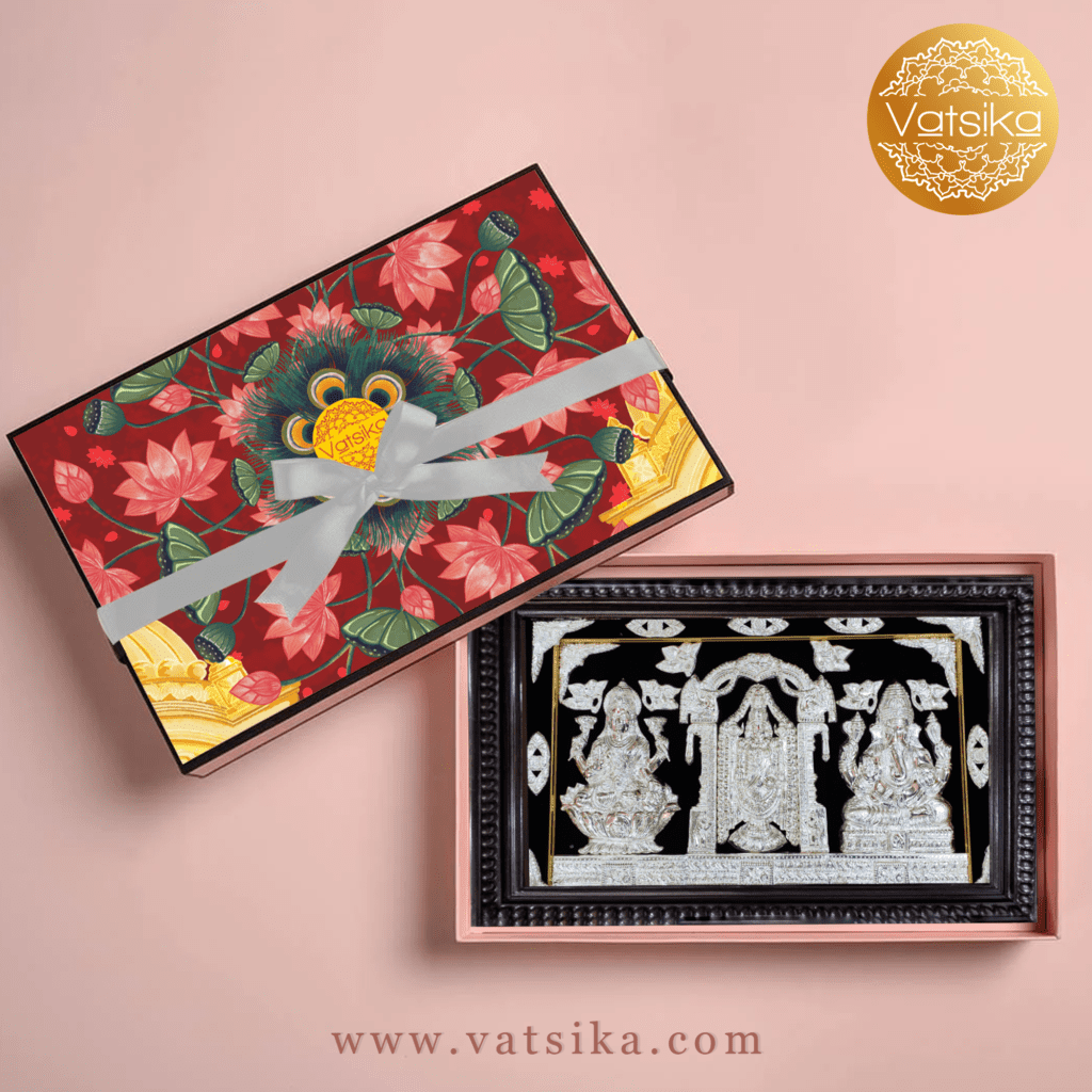 Gifting - Handcrafted Pure Silver photo frames for Pooja room