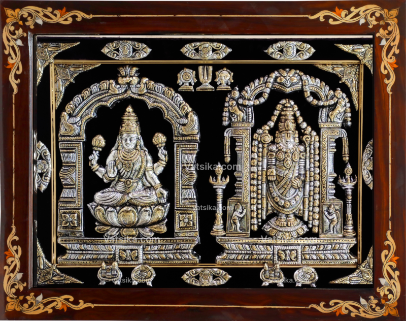 Customised - Handcrafted Pure Silver photo frames for Pooja room