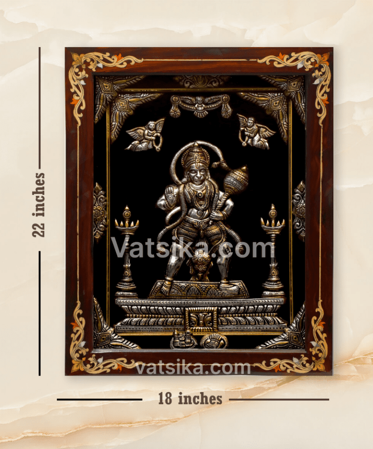 Lord Hanuman 999 Pure Silver Photo Frame for Pooja Room – Antique ...