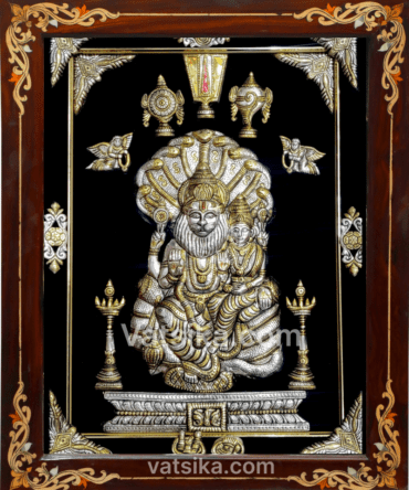 narashima swamy in antique silver photo frame