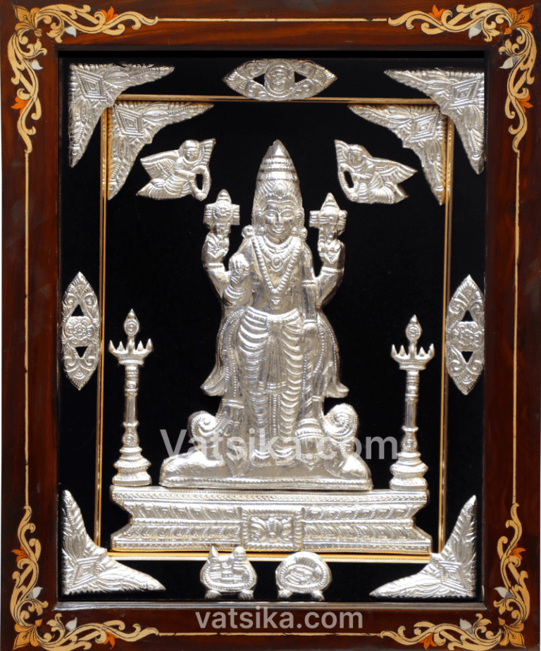 Standing Ranganathaswamy 999 Pure Silver Photo Frame for Pooja Room ...