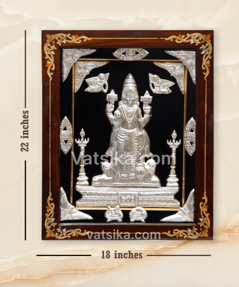 Standing Ranganathaswamy 999 Pure Silver Photo Frame for Pooja Room ...